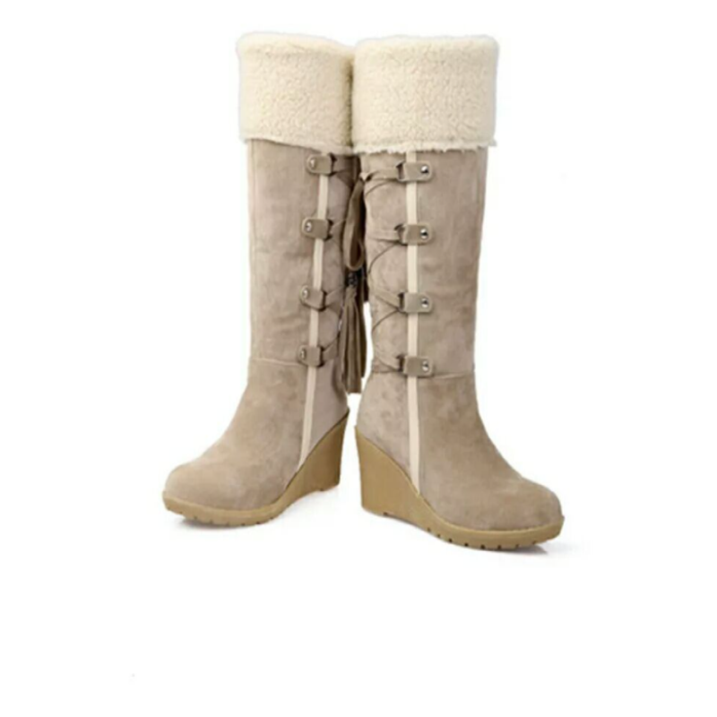 Bettina | Botas de cuña para mujer con borde de piel