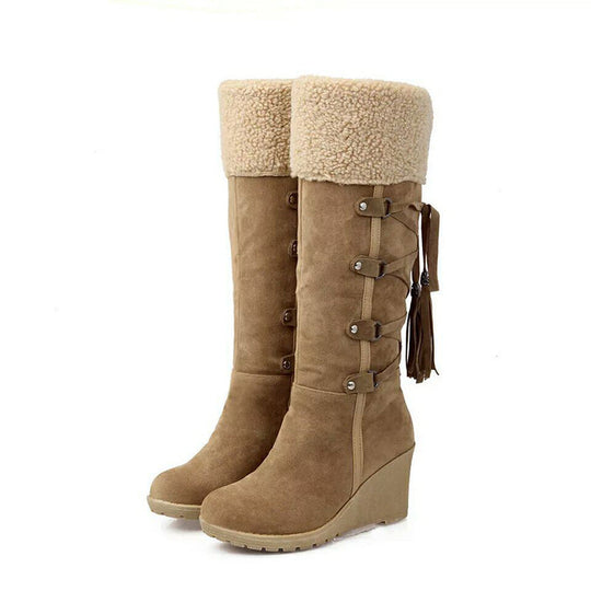 Bettina | Botas de cuña para mujer con borde de piel