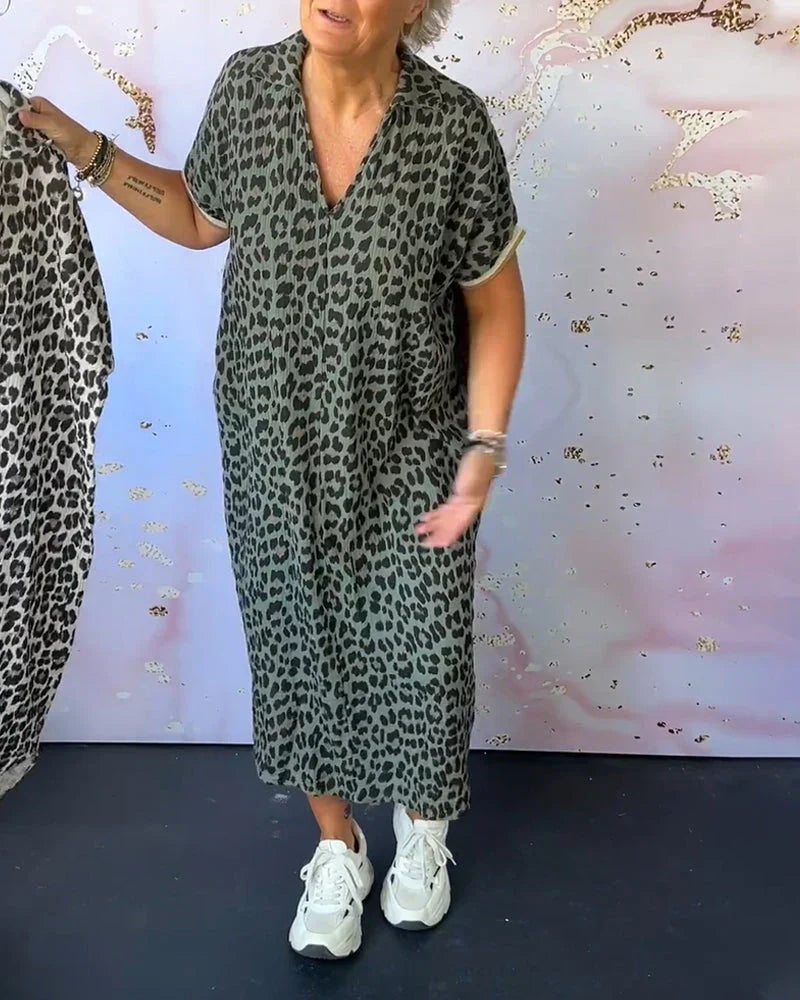 Katia – Vestido suelto con estampado animal print