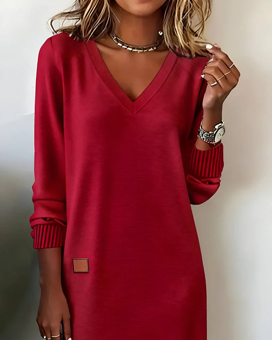 Helena - Vestido de punto suave con cuello en V