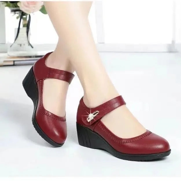 Ali - Zapatos de tacón con efecto cuero y suela blanda