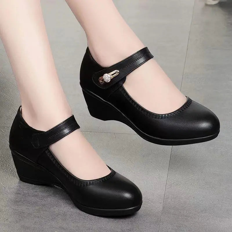 Ali - Zapatos de tacón con efecto cuero y suela blanda
