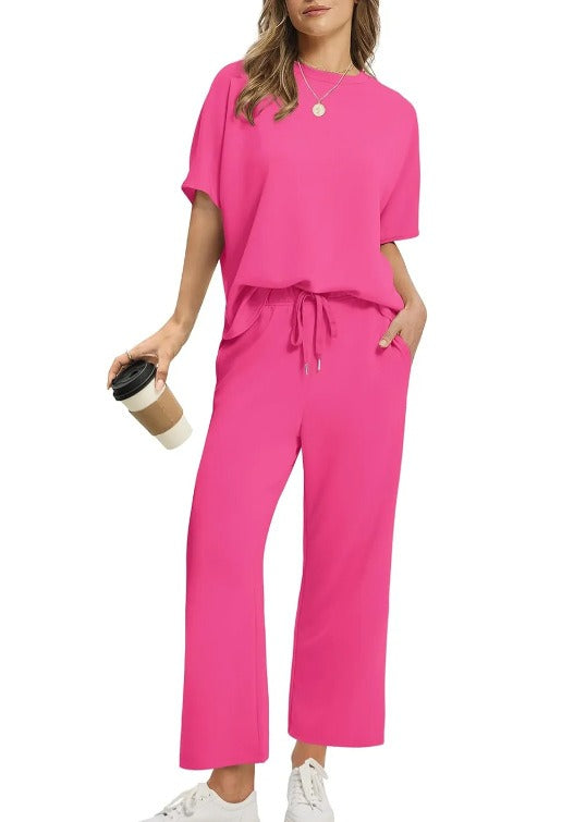 Paula™ | Conjunto cómodo de dos piezas con pantalón ancho y camiseta suelta
