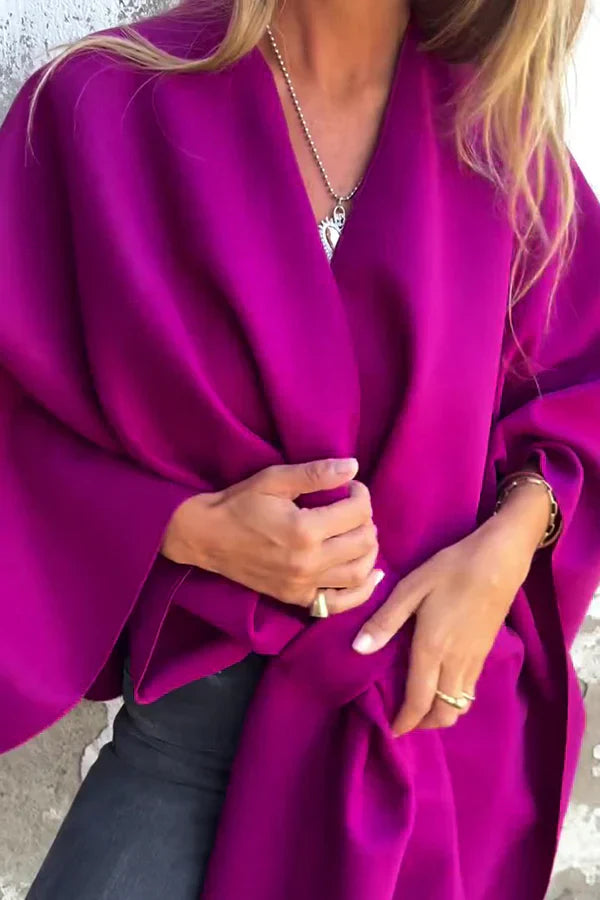 Luna – Chaqueta tipo capa con cuello en V holgado