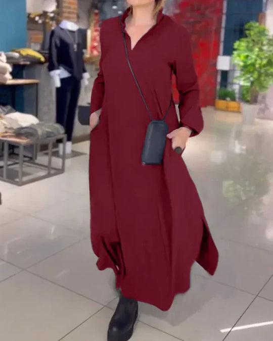 Elena - Vestido largo y amplio con aberturas laterales