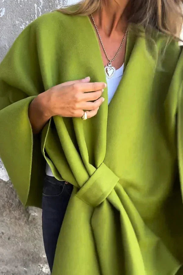 Luna – Chaqueta tipo capa con cuello en V holgado