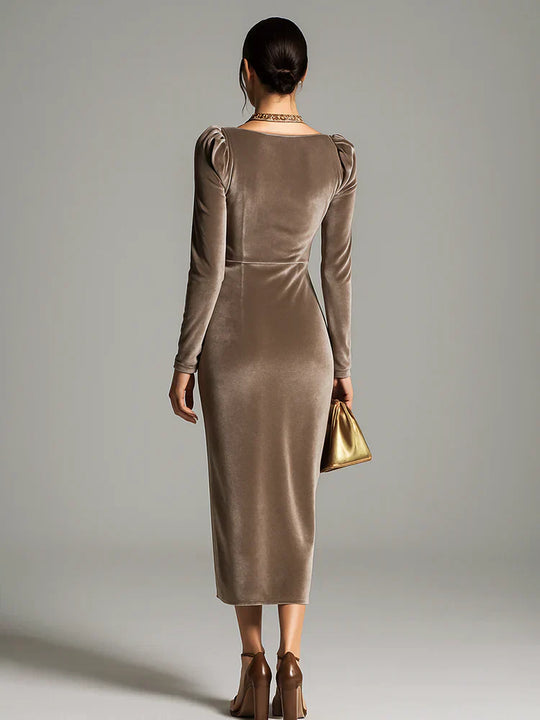 Bianca - Elegante vestido midi de terciopelo