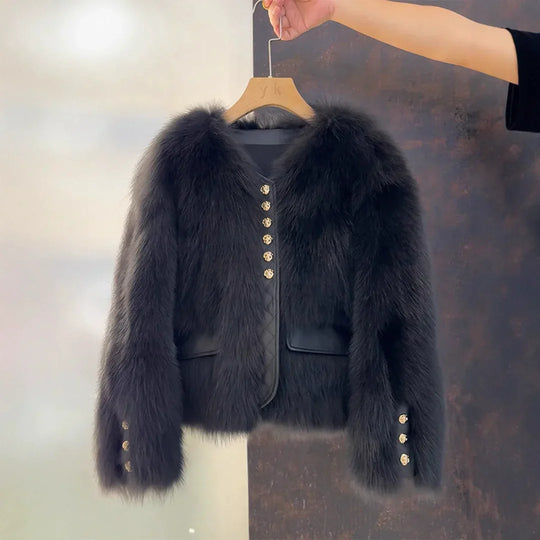 Aurelia - Chaqueta corta efecto piel de zorro