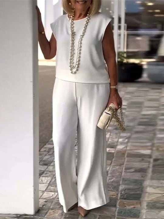 Isamar™ – Conjunto elegante de dos piezas con pantalón palazzo