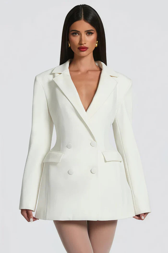 Rosana – Vestido blazer mini de doble botonadura