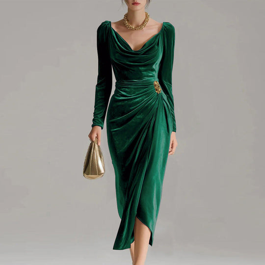 Bianca - Elegante vestido midi de terciopelo