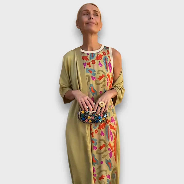 Elvira – Vestido largo con cárdigan