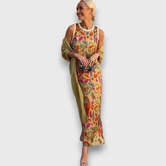 Elvira – Vestido largo con cárdigan