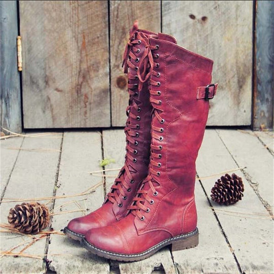 Lena | Botas altas de cordones para damas en estilo ecuestre