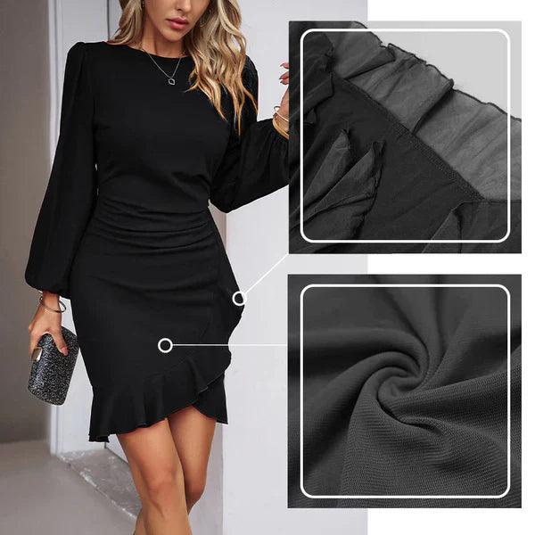 Pilar – Vestido corto elegante con mangas fluidas