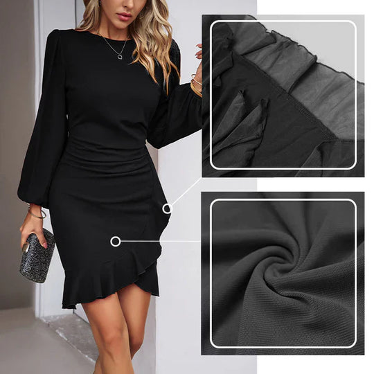 Pilar – Vestido corto elegante con mangas fluidas