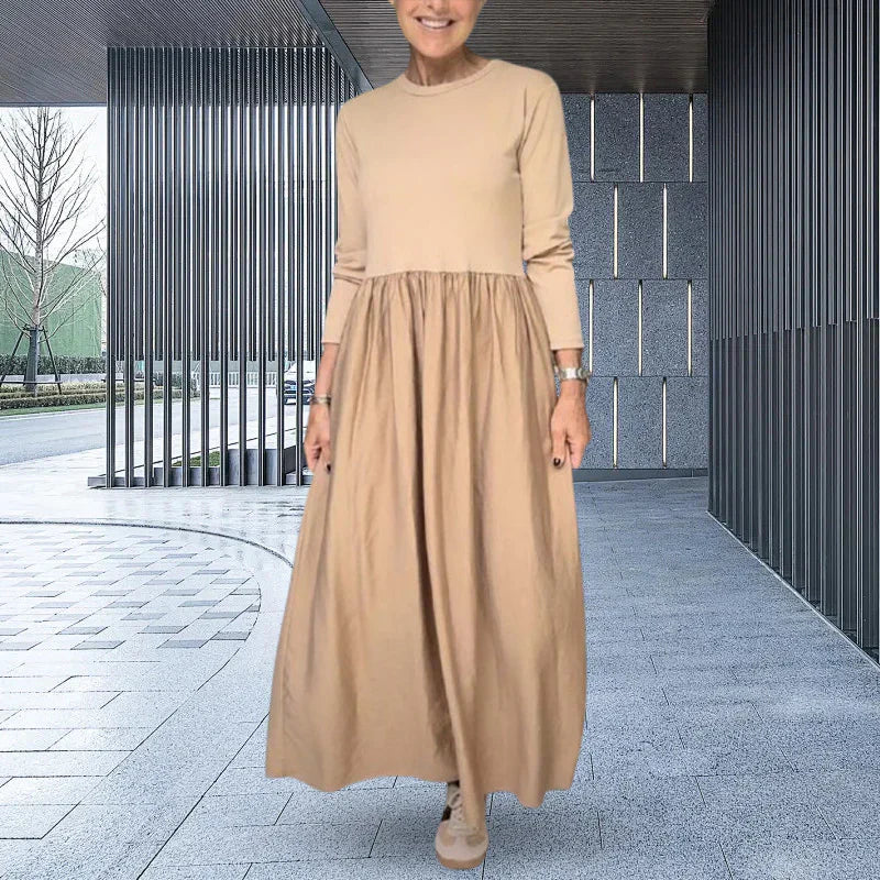 Carmen - Vestido midi fluido con manga larga y bolsillos