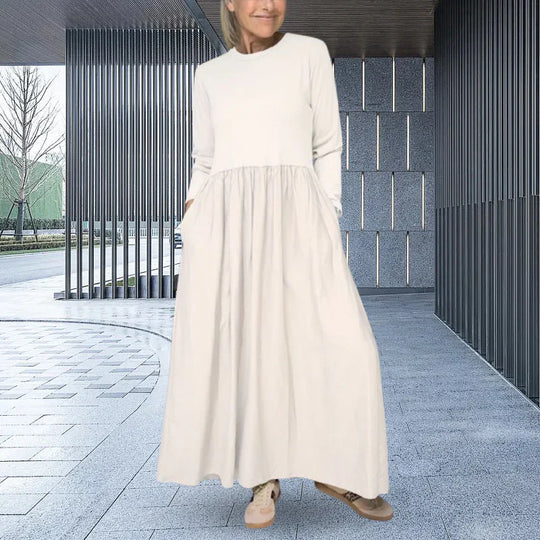 Carmen - Vestido midi fluido con manga larga y bolsillos