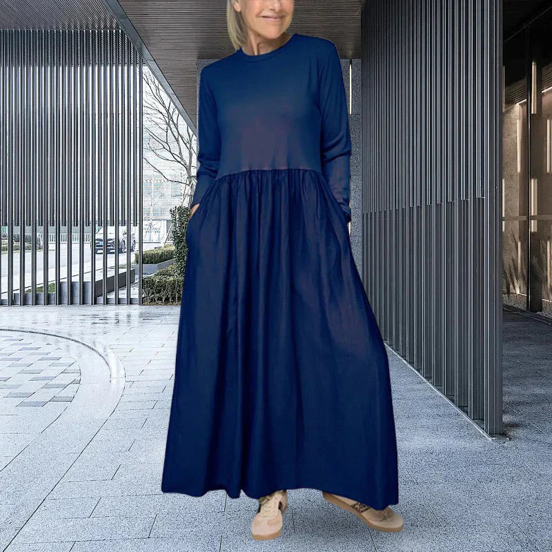 Carmen - Vestido midi fluido con manga larga y bolsillos