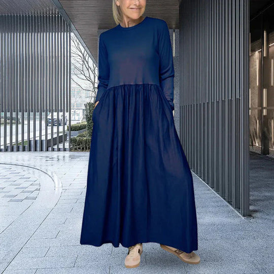 Carmen - Vestido midi fluido con manga larga y bolsillos
