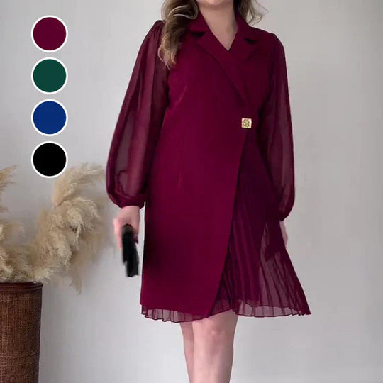 Inés – Vestido elegante con patrón plisado