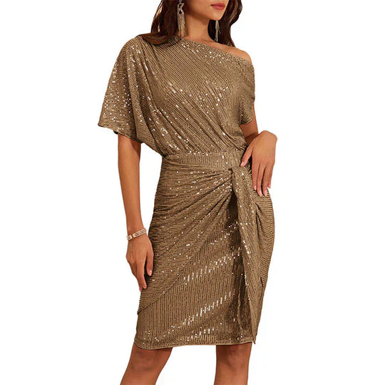 Mara - Vestido de fiesta brillante con lentejuelas para mujer