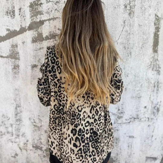 Paola - Blazer con estampado de leopardo para mujer