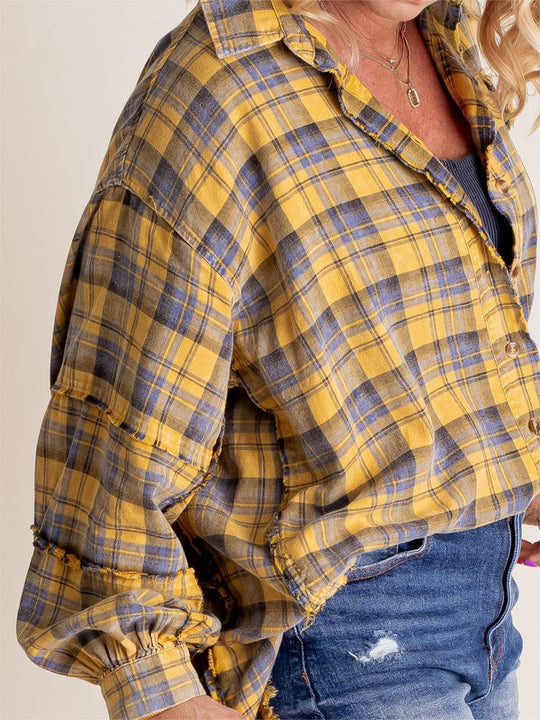 Eva - Sobrecamisa de cuadros estilo relajado