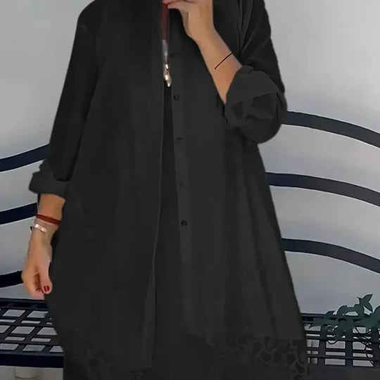 Emma™ | Conjunto bohemio de vestido y cárdigan con encaje delicado