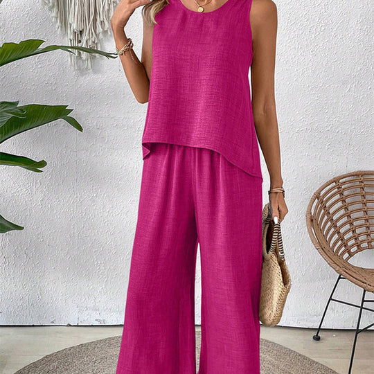Tania™ | Conjunto con espalda calada y pantalón ancho