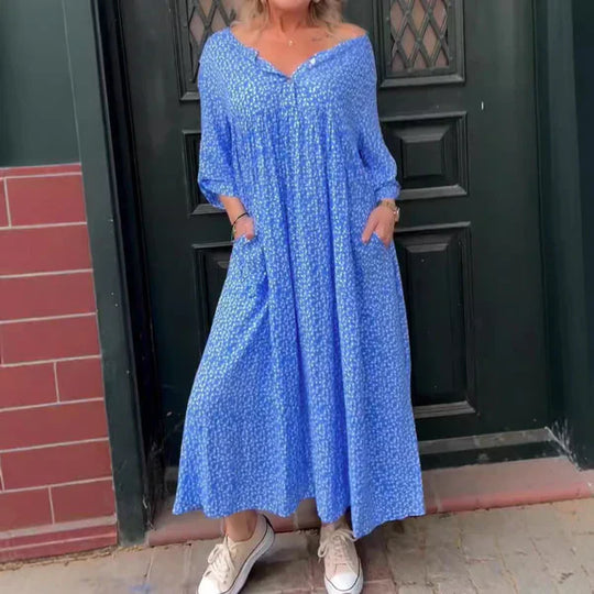 Coral™ | Vestido fluido con bolsillos y estampado discreto