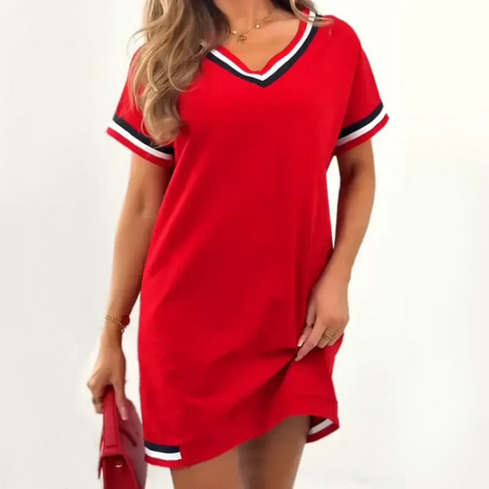Irene - Vestido corto estilo sporty con escote en pico