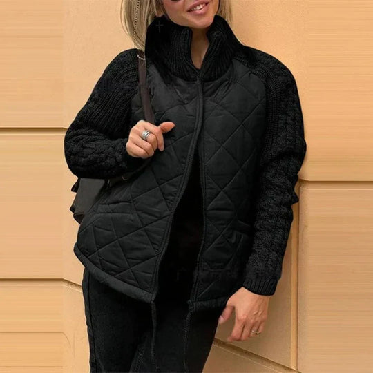 Adela - Chaqueta acolchada de patchwork de punto - Especial otoño 2025 🍁