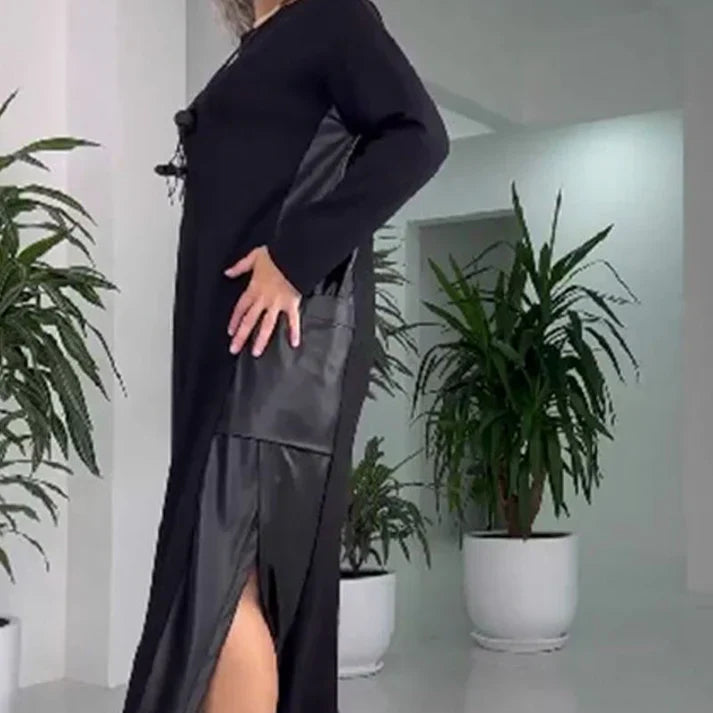 Alba - Vestido holgado con bolsillos y diseño patchwork