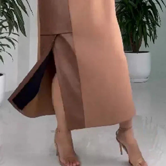 Alba - Vestido holgado con bolsillos y diseño patchwork