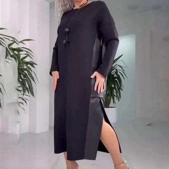 Alba - Vestido holgado con bolsillos y diseño patchwork