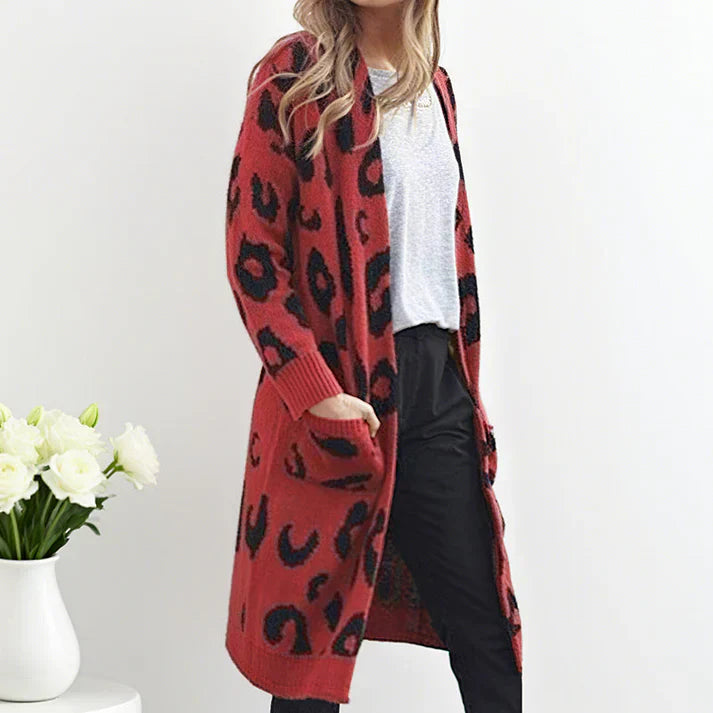 Duna - Cárdigan de punto con estampado de leopardo