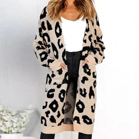 Duna - Cárdigan de punto con estampado de leopardo