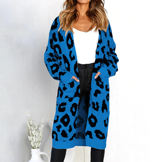 Duna - Cárdigan de punto con estampado de leopardo