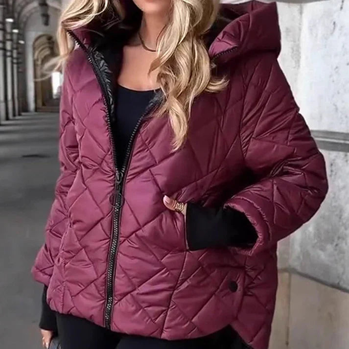 Nadia - Chaqueta acolchada de mujer con diseño de rombos