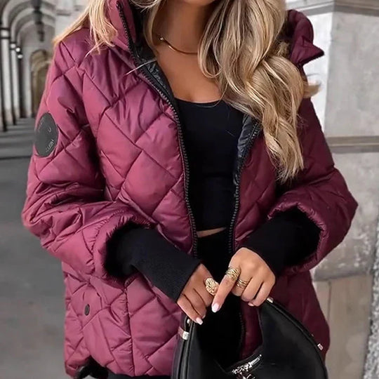 Nadia - Chaqueta acolchada de mujer con diseño de rombos