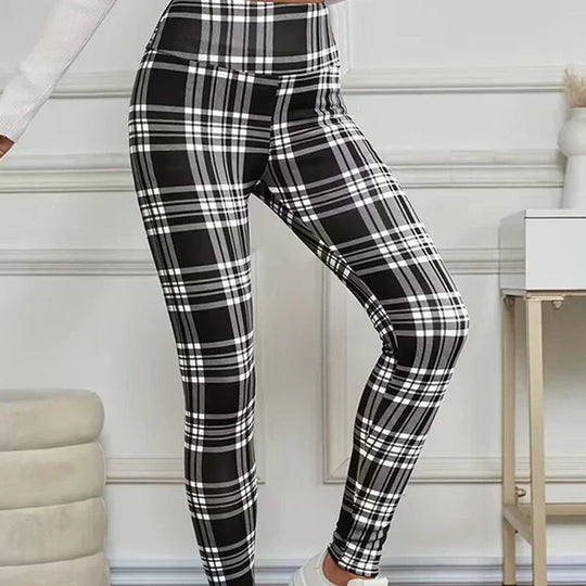 Marina - Leggings de cuadros con forro polar