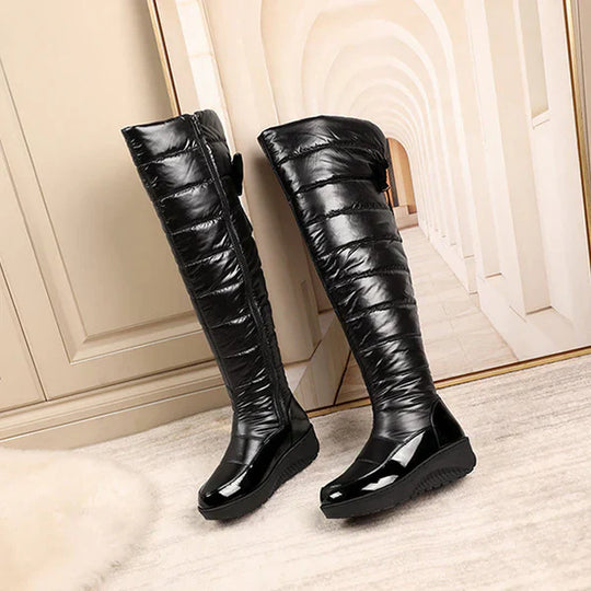 Silvia - Botas altas impermeables y cálidas con detalle de lazo