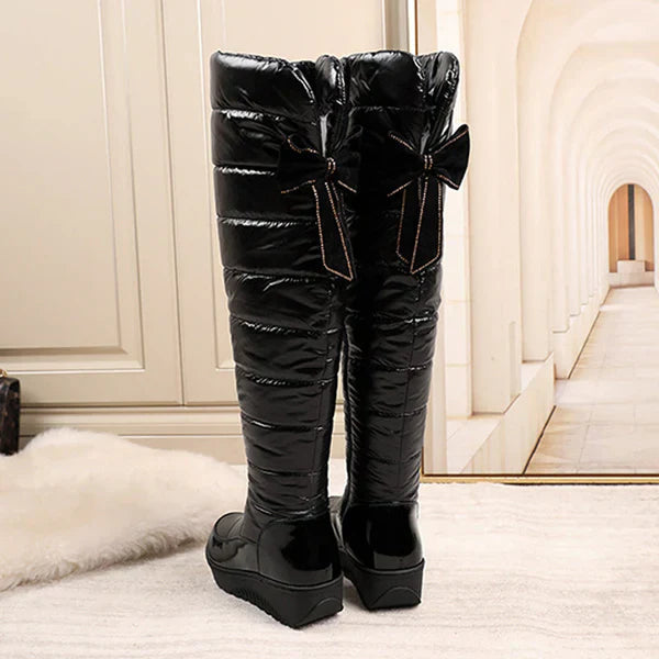 Silvia - Botas altas impermeables y cálidas con detalle de lazo