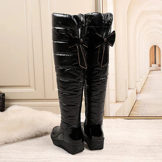Silvia - Botas altas impermeables y cálidas con detalle de lazo