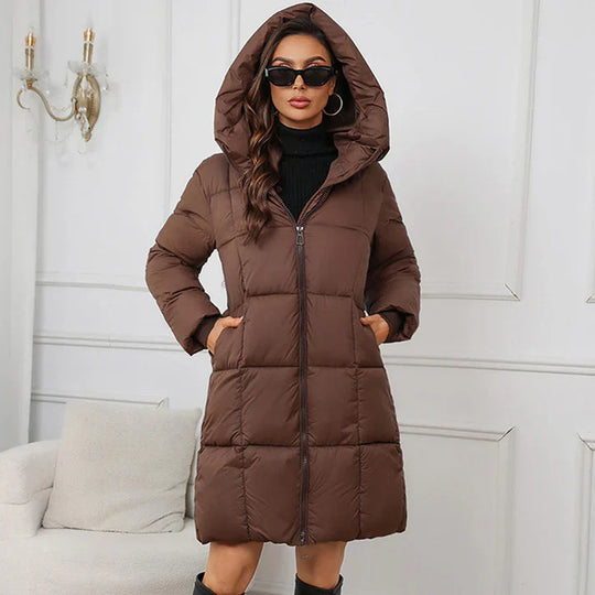 Alicia – Abrigo largo de invierno acolchado y cortaviento