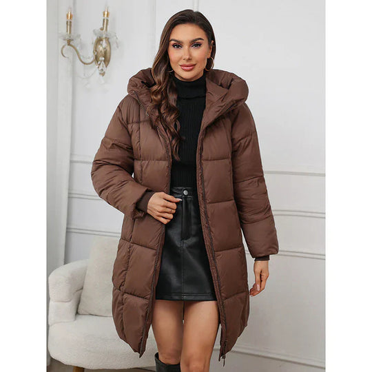 Alicia – Abrigo largo de invierno acolchado y cortaviento