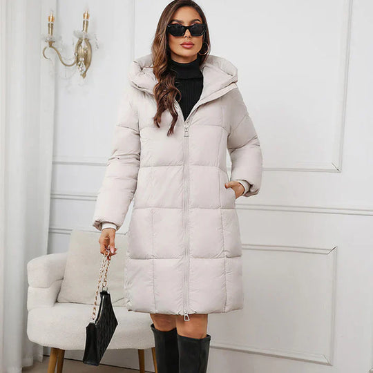 Alicia – Abrigo largo de invierno acolchado y cortaviento