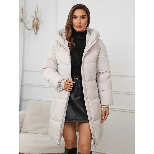 Alicia – Abrigo largo de invierno acolchado y cortaviento