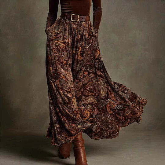 Raquel – Conjunto elegante de top y falda maxi estampada